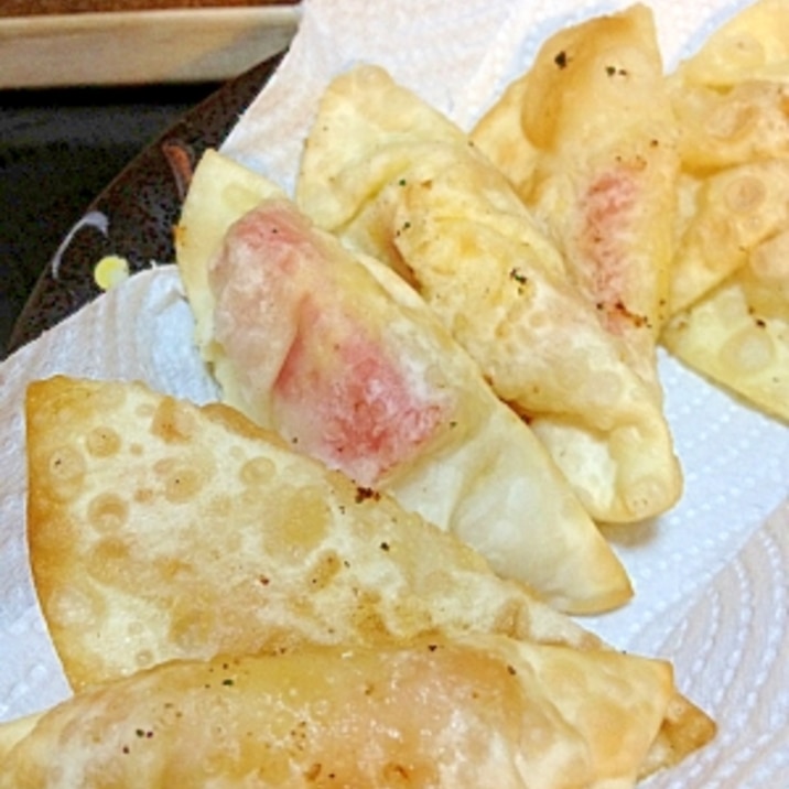 餃子の皮でカニマヨ揚げ♪